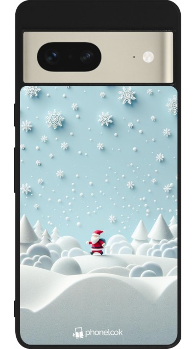 Google Pixel 7 Case Hülle - Silikon schwarz Weihnachten 2023 Kleiner Vater Schneeflocke