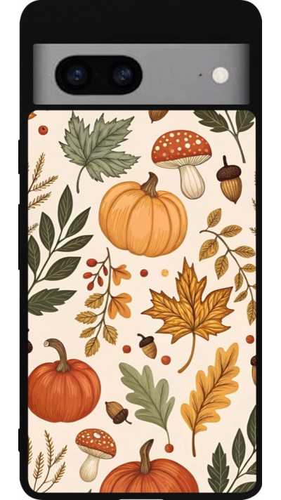 Google Pixel 7a Case Hülle - Silikon schwarz Autumn 25 Autumn pattern