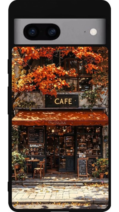 Google Pixel 7a Case Hülle - Silikon schwarz Autumn 25 Coffee shop