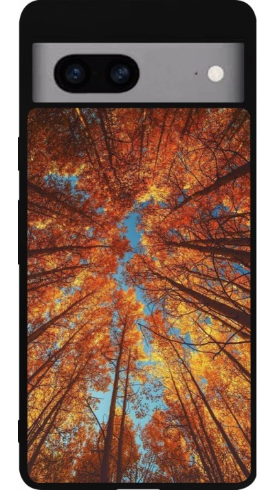 Google Pixel 7a Case Hülle - Silikon schwarz Autumn 25 Trees