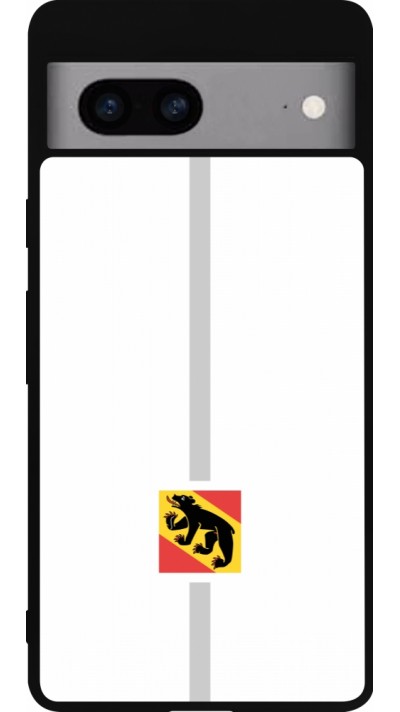 Coque Google Pixel 7a - Silicone rigide noir Canton BE blanc