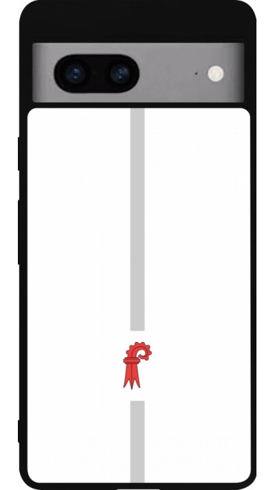 Coque Google Pixel 7a - Silicone rigide noir Canton BL blanc
