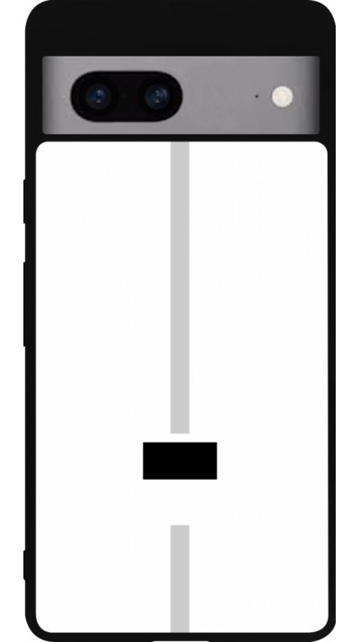 Coque Google Pixel 7a - Silicone rigide noir Canton FR blanc