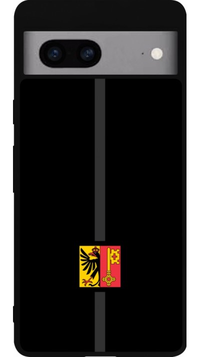 Coque Google Pixel 7a - Silicone rigide noir Canton GE noir