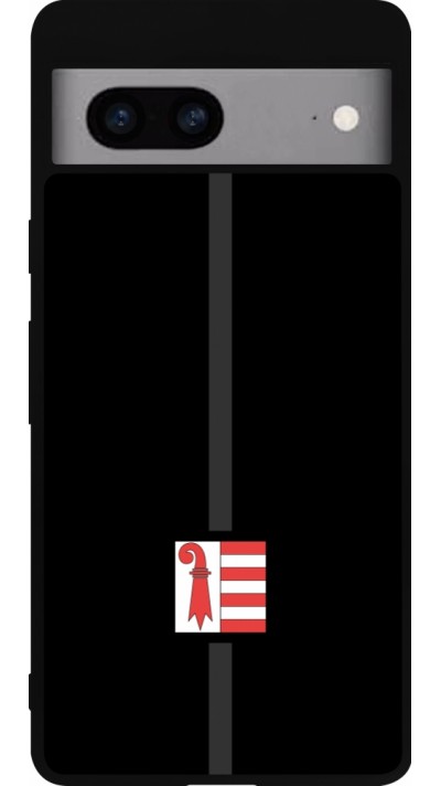 Coque Google Pixel 7a - Silicone rigide noir Canton JU noir