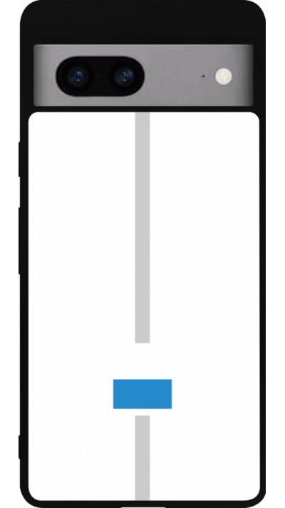 Coque Google Pixel 7a - Silicone rigide noir Canton LU blanc