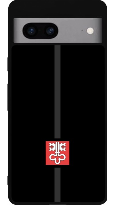 Coque Google Pixel 7a - Silicone rigide noir Canton NW noir
