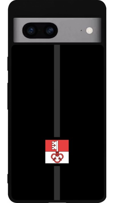 Coque Google Pixel 7a - Silicone rigide noir Canton OW noir