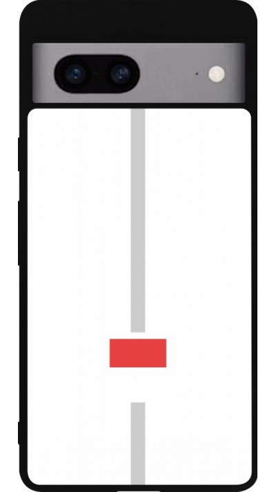 Coque Google Pixel 7a - Silicone rigide noir Canton SO blanc