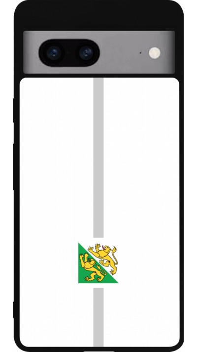 Coque Google Pixel 7a - Silicone rigide noir Canton TG blanc