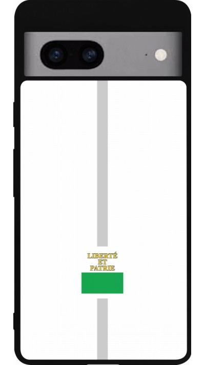 Coque Google Pixel 7a - Silicone rigide noir Canton VD blanc