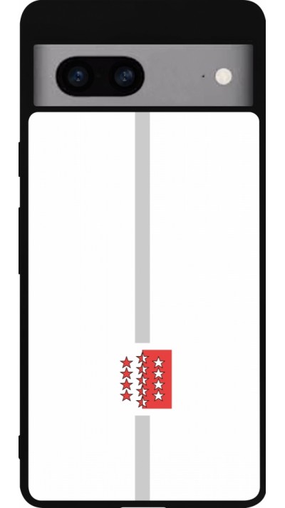Coque Google Pixel 7a - Silicone rigide noir Canton VS blanc