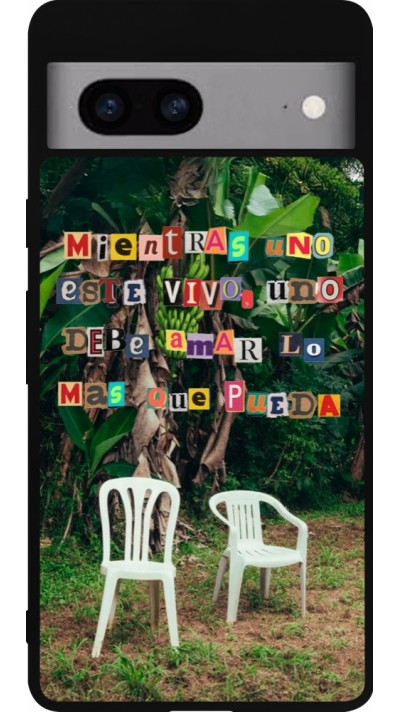 Google Pixel 7a Case Hülle - Silikon schwarz Chairs DTMF