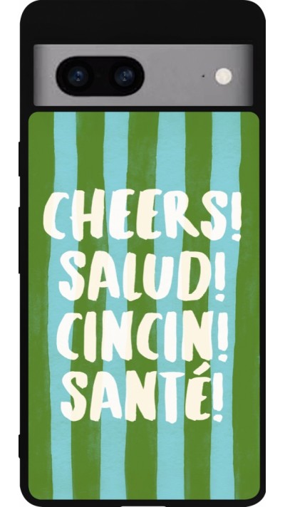 Google Pixel 7a Case Hülle - Silikon schwarz Cheers 2026