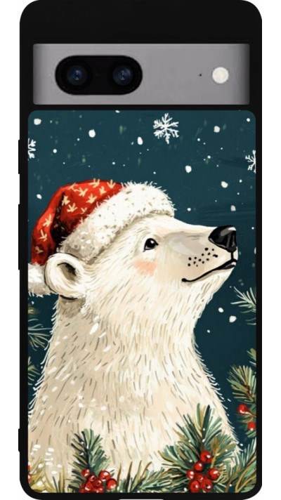 Google Pixel 7a Case Hülle - Silikon schwarz Christmas 25 Bear