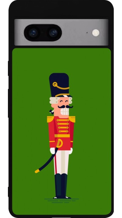 Google Pixel 7a Case Hülle - Silikon schwarz Christmas 25 Nutcracker Green