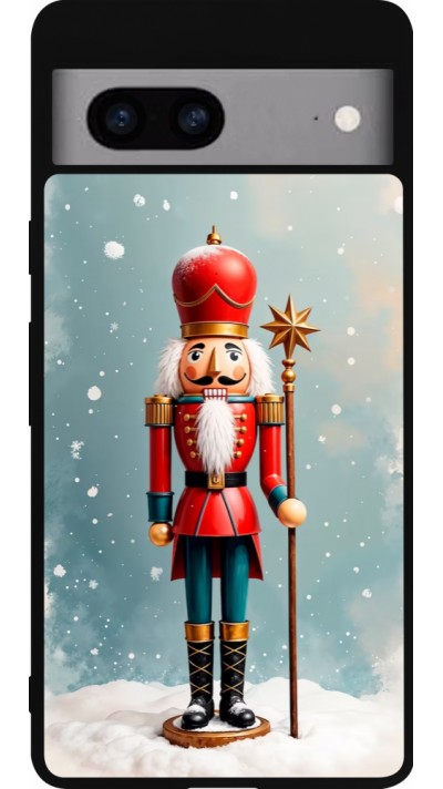 Google Pixel 7a Case Hülle - Silikon schwarz Christmas 25 Nutcracker Snow