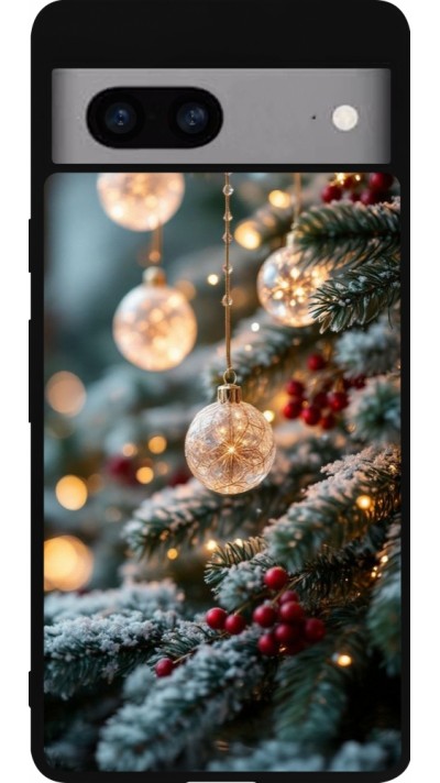 Google Pixel 7a Case Hülle - Silikon schwarz Christmas 25 Xmas Decorated Tree
