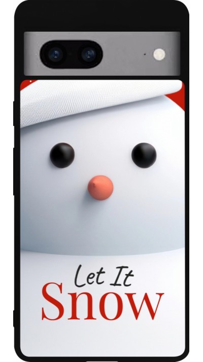 Google Pixel 7a Case Hülle - Silikon schwarz Christmas 25 Xmas Snowman