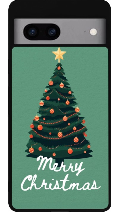 Google Pixel 7a Case Hülle - Silikon schwarz Christmas 25 Xmas Tree