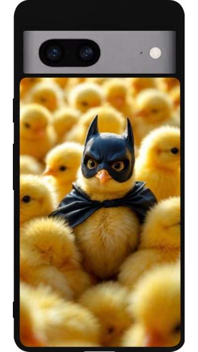 Google Pixel 7a Case Hülle - Silikon schwarz Easter 2026 Chicken Batman