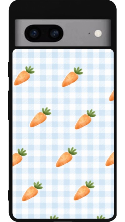 Google Pixel 7a Case Hülle - Silikon schwarz Easter 2026 Pattern carrots