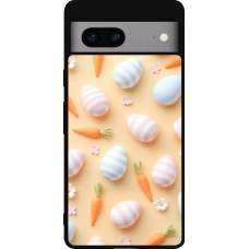 Google Pixel 7a Case Hülle - Silikon schwarz Easter 2026 Pattern Easter
