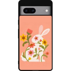 Google Pixel 7a Case Hülle - Silikon schwarz Easter 2026 Rabbit collage