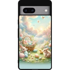Google Pixel 7a Case Hülle - Silikon schwarz Ostern 2025 Pastell Ostern