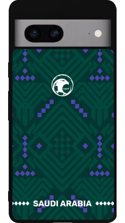 Google Pixel 7a Case Hülle - Silikon schwarz Saudi Arabien 2026 personalisierbares Fussballtrikot
