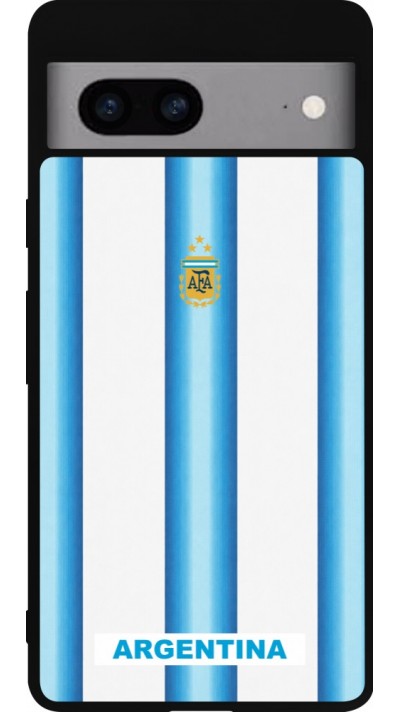 Google Pixel 7a Case Hülle - Silikon schwarz Argentinien 2026 personalisierbares Fussballtrikot