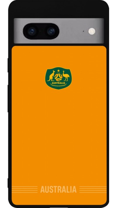 Google Pixel 7a Case Hülle - Silikon schwarz Australien 2026 personalisierbares Fussballtrikot