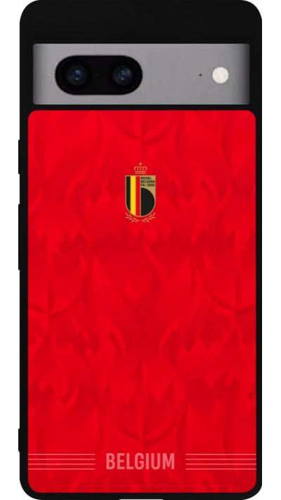 Google Pixel 7a Case Hülle - Silikon schwarz Belgien 2026 personalisierbares Fussballtrikot