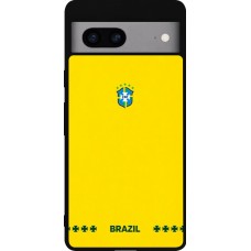 Google Pixel 7a Case Hülle - Silikon schwarz Brasilien 2026 personalisierbares Fussballtrikot