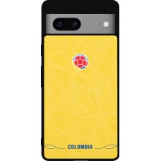 Google Pixel 7a Case Hülle - Silikon schwarz Kolumbien 2026 personalisierbares Fussballtrikot