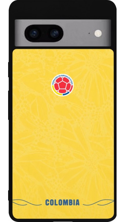Google Pixel 7a Case Hülle - Silikon schwarz Kolumbien 2026 personalisierbares Fussballtrikot