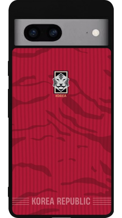 Google Pixel 7a Case Hülle - Silikon schwarz Südkorea 2026 personalisierbares Fussballtrikot