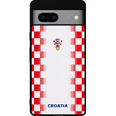 Google Pixel 7a Case Hülle - Silikon schwarz Kroatien 2026 personalisierbares Fussballtrikot