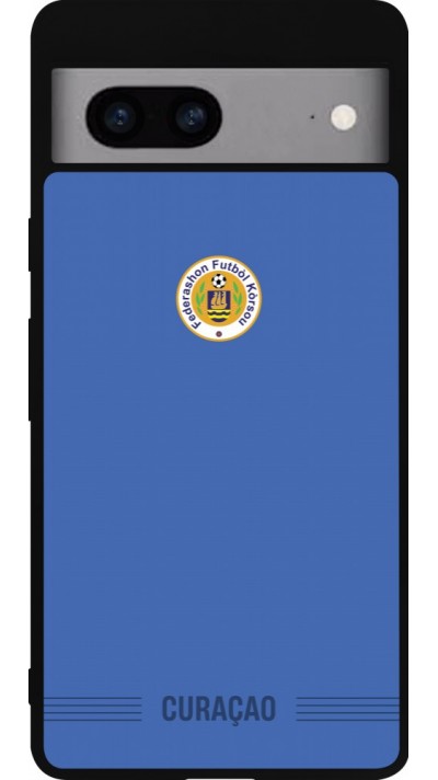 Google Pixel 7a Case Hülle - Silikon schwarz Curaçao 2026 personalisierbares Fussballtrikot
