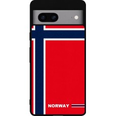 Google Pixel 7a Case Hülle - Silikon schwarz Norwegen 2026 personalisierbares Fussballtrikot