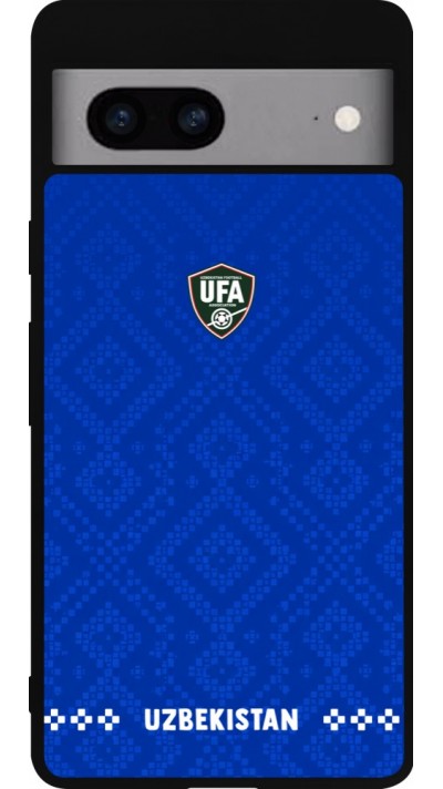 Google Pixel 7a Case Hülle - Silikon schwarz Usbekistan 2026 personalisierbares Fussballtrikot