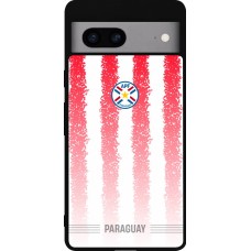 Coque Google Pixel 7a - Silicone rigide noir Maillot de football Paraguay 2026 personnalisable