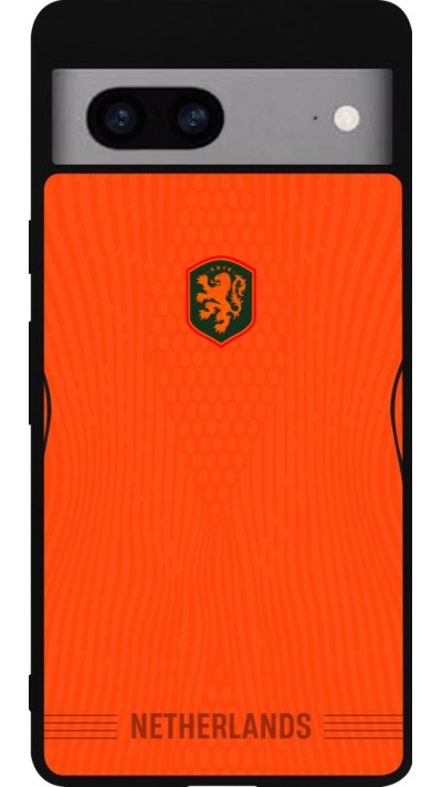 Google Pixel 7a Case Hülle - Silikon schwarz Niederlande 2026 personalisierbares Fussballtrikot