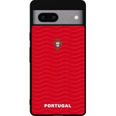 Google Pixel 7a Case Hülle - Silikon schwarz Portugal 2026 personalisierbares Fussballtrikot