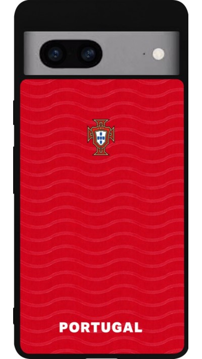 Google Pixel 7a Case Hülle - Silikon schwarz Portugal 2026 personalisierbares Fussballtrikot