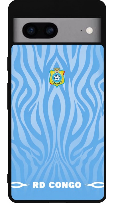Google Pixel 7a Case Hülle - Silikon schwarz Demokratische Republik Kongo 2026 personalisierbares Fussballtrikot