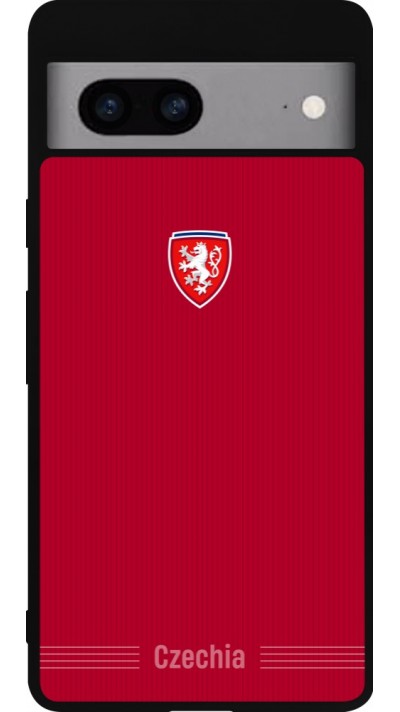 Google Pixel 7a Case Hülle - Silikon schwarz Tschechische Republik 2026 personalisierbares Fussballtrikot