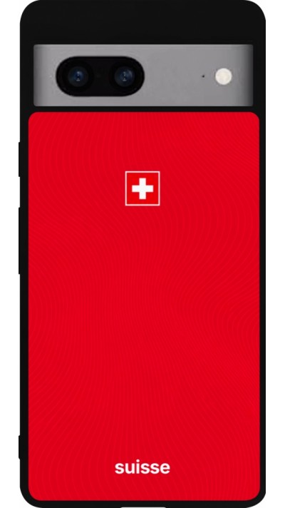Google Pixel 7a Case Hülle - Silikon schwarz Schweiz 2026 personalisierbares Fussballtrikot