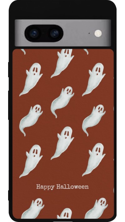 Google Pixel 7a Case Hülle - Silikon schwarz Halloween 2025 Pattern of ghosts