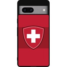 Google Pixel 7a Case Hülle - Silikon schwarz Hockey World Championship Ecusson Suisse